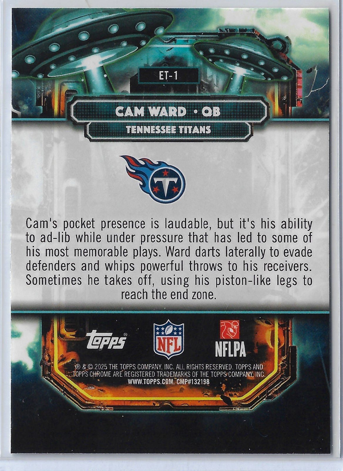 2025 Topps Cosmic Chrome Cam Ward Extraterrestrial Talent RC Rookie #ET-1 Titans