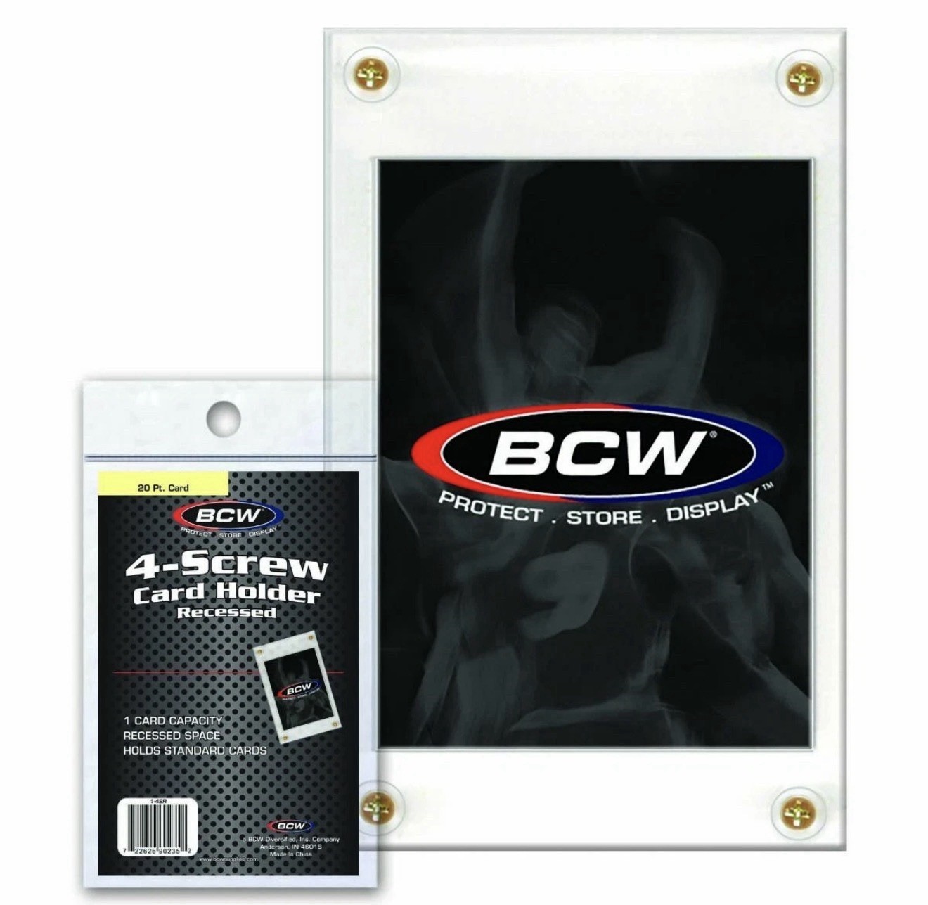BCW 4-Screw Recessed Screwdown Trading Card Holder 20Pt – 5 Count