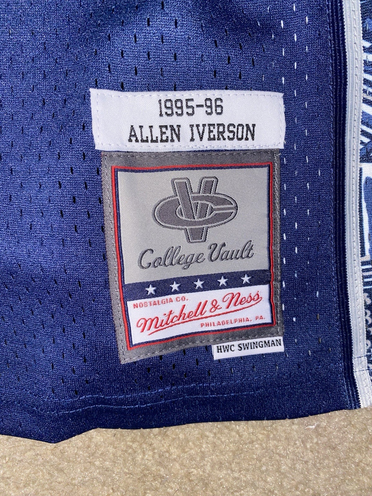 NWT Mitchell & Ness 1995-96 Georgetown Hoyas Allen Iverson HWC Jersey 4XLT