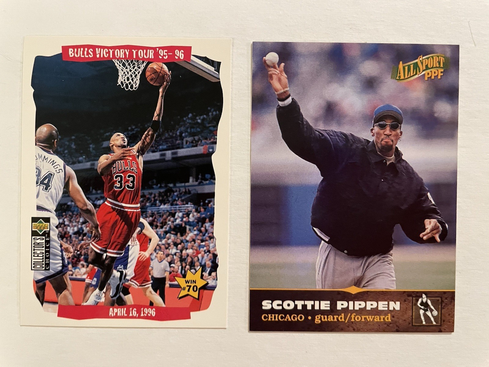 Scottie Pippen 20 Card Lot, Various Years and Sets, Inserts and Base, Bulls HOF