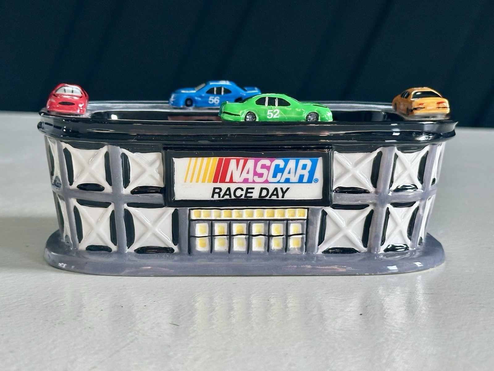Department 56 NASCAR Race Day Bowl Decorative Snack Dish Racing Cars