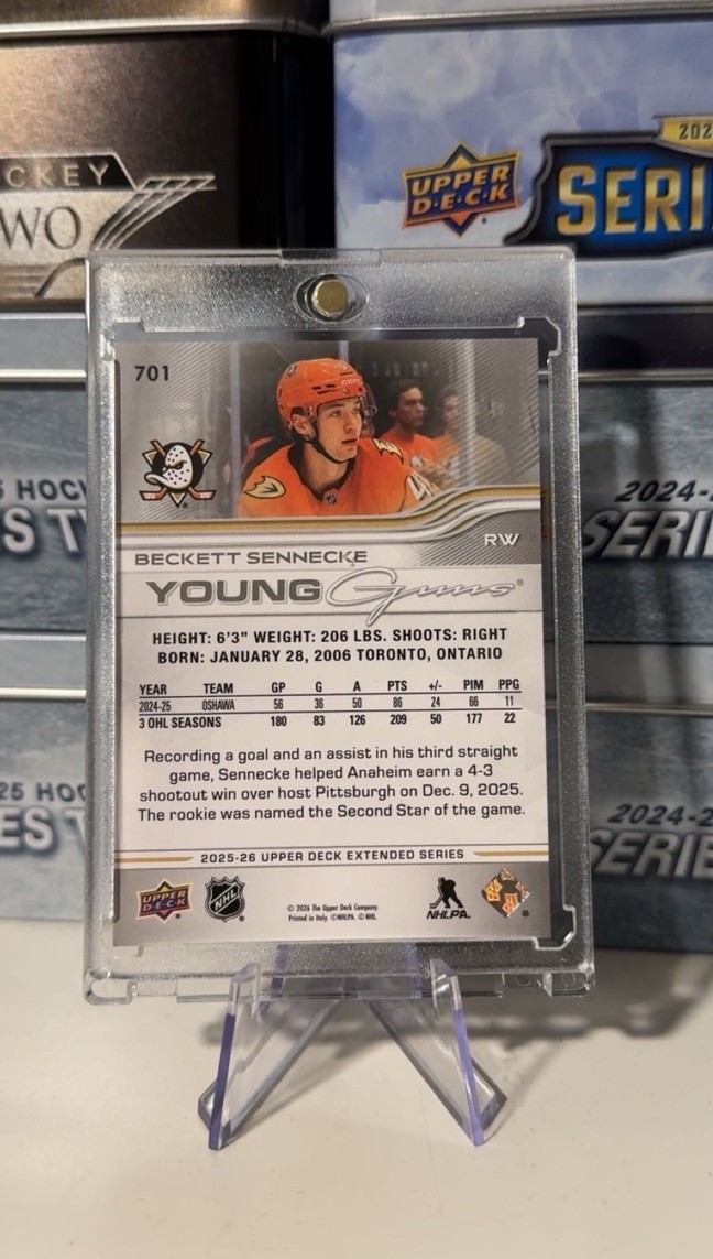 2025-26 Upper Deck Extended Series Beckett Sennecke Young Guns #701