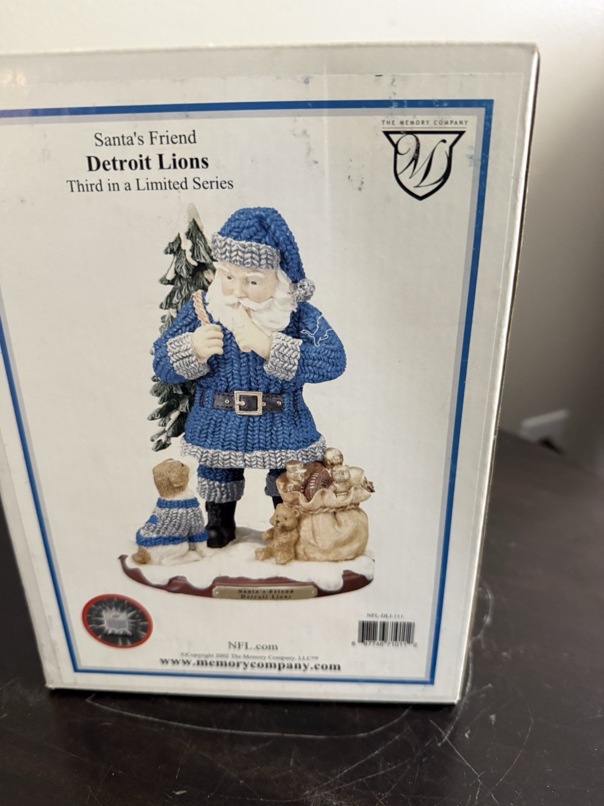 VTG 2002 Detroit Lions Christmas Santa The Memory Company Santa’s Friend NFL