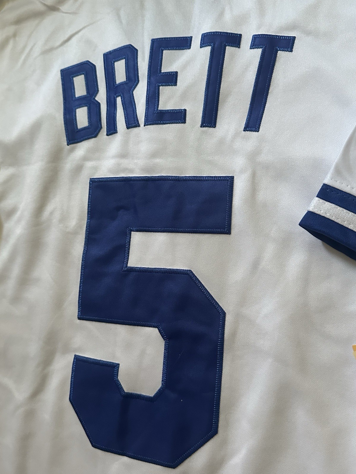 George Brett Kansas City Royals Home White M&N Throwback Baseball Jersey Size L