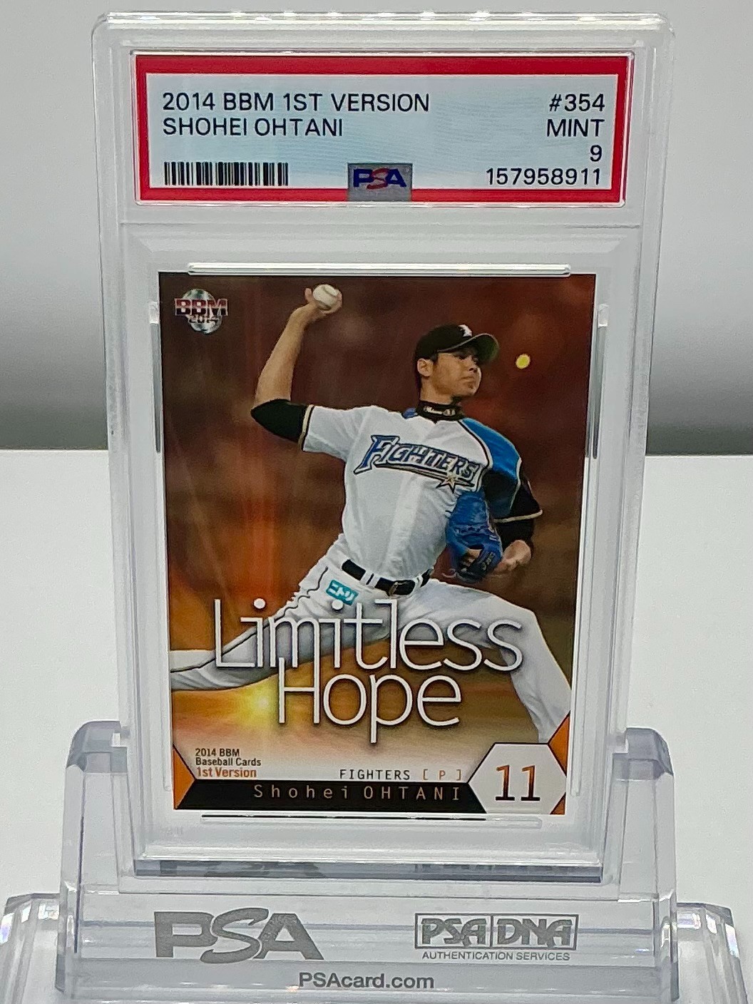 SHOHEI OHTANI 2014BBM 1ST VERSION LIMITLESS HOPE #354 PSA9!MINT!POP46!(RC)
