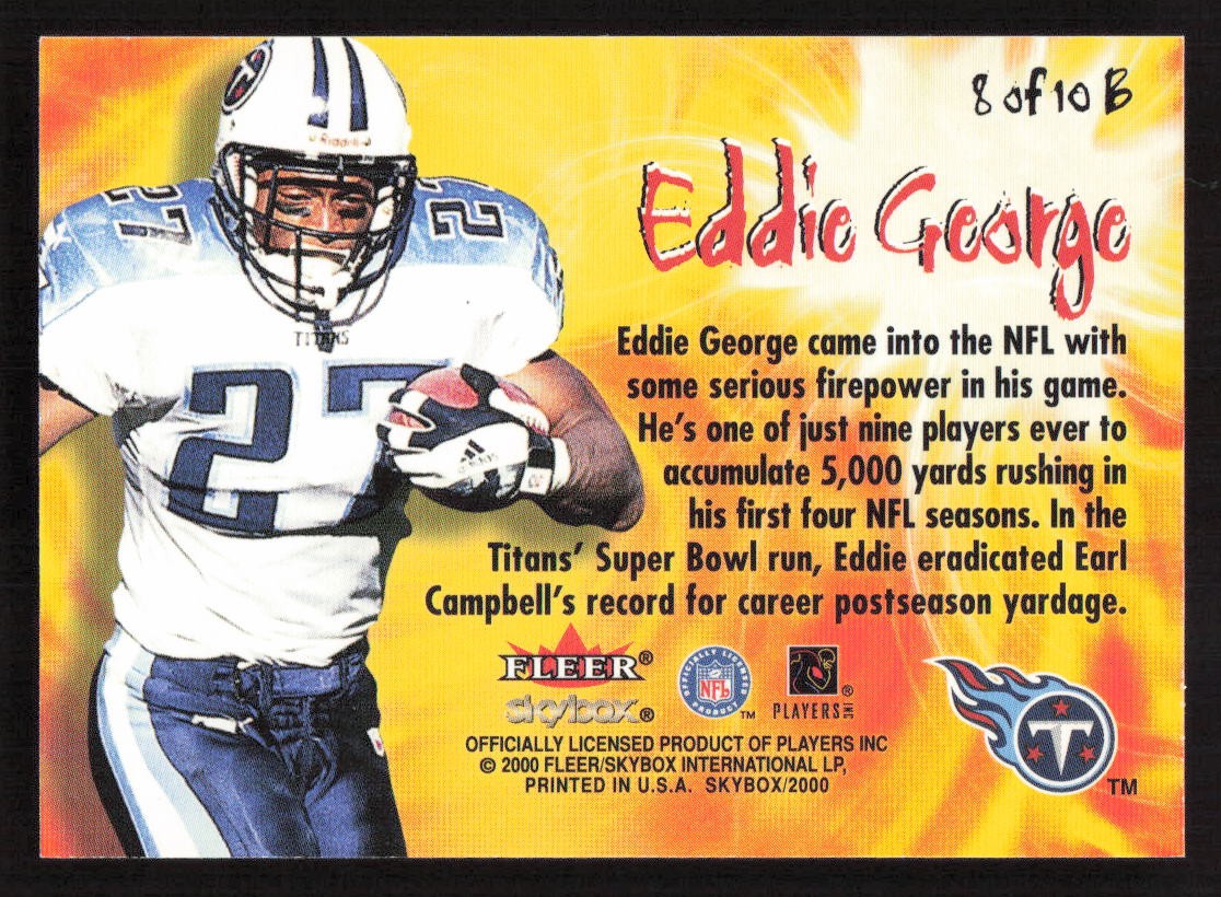 2000 SkyBox Eddie George The Bomb #8 B Card