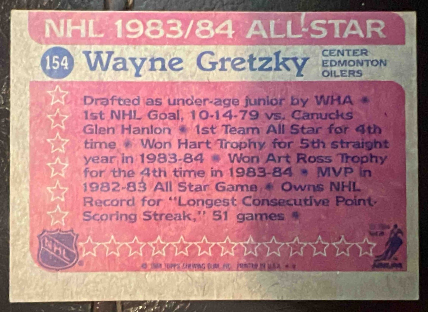1984-85 Topps Wayne Gretzky #154 Oilers