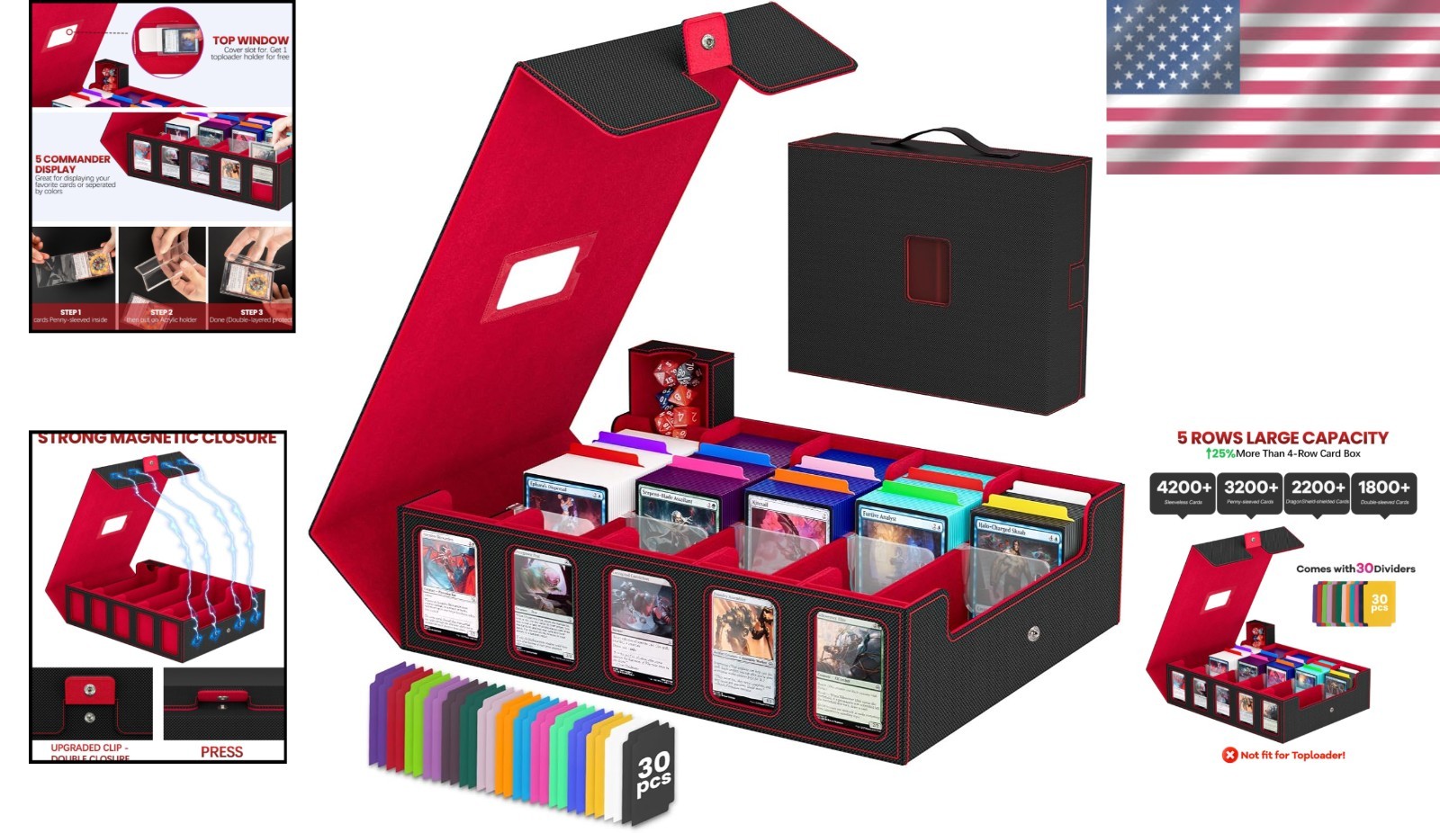 Large Capacity Card Storage Box for Trading Games`