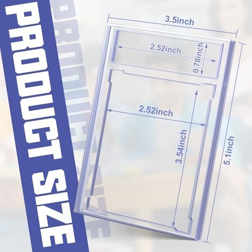 100 PCS Acrylic Trading Card Case Holder Graded Card Protector Slab with Label