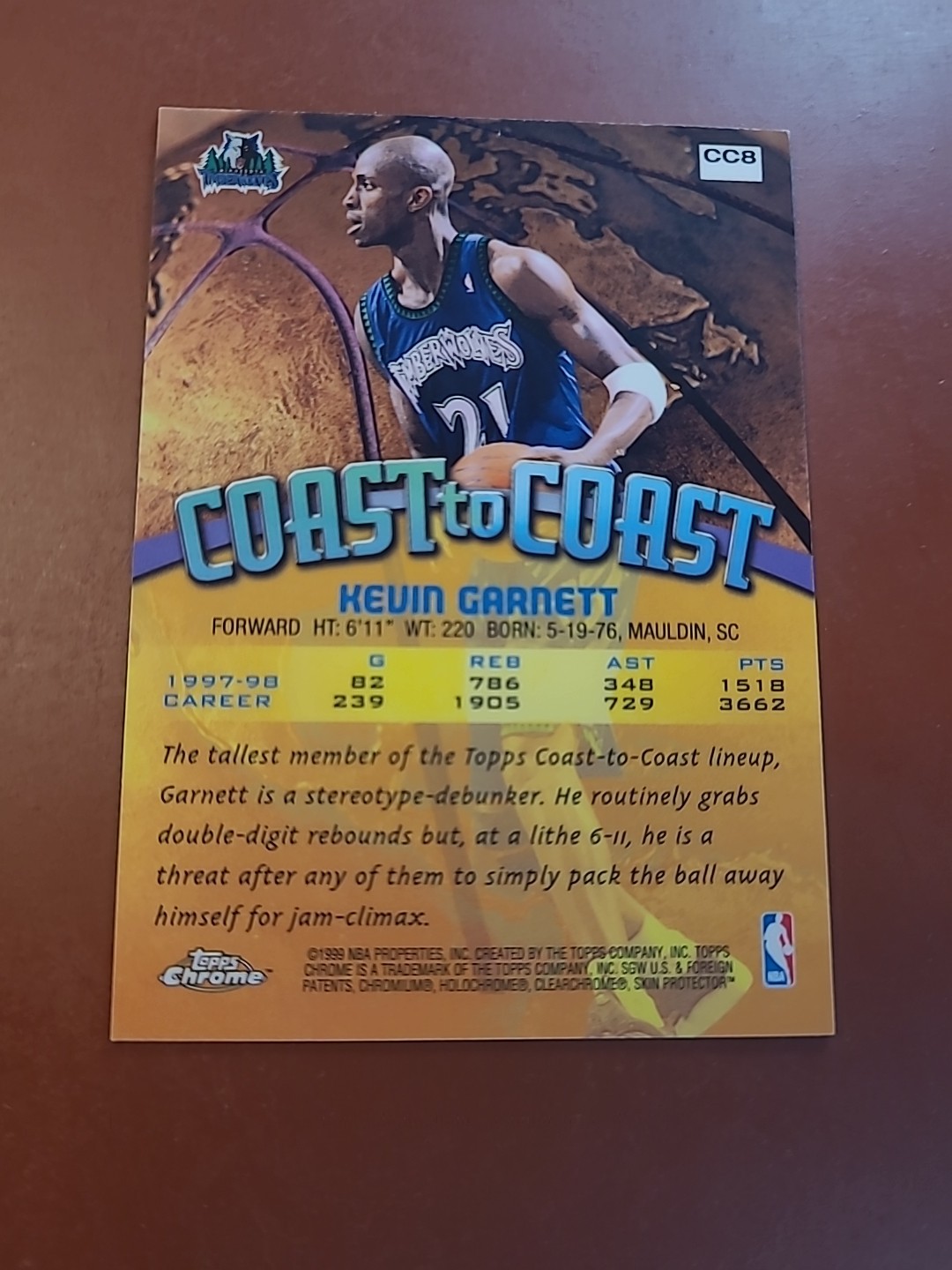 1998-99 Topps Chrome – Coast to Coast Kevin Garnett #CC8