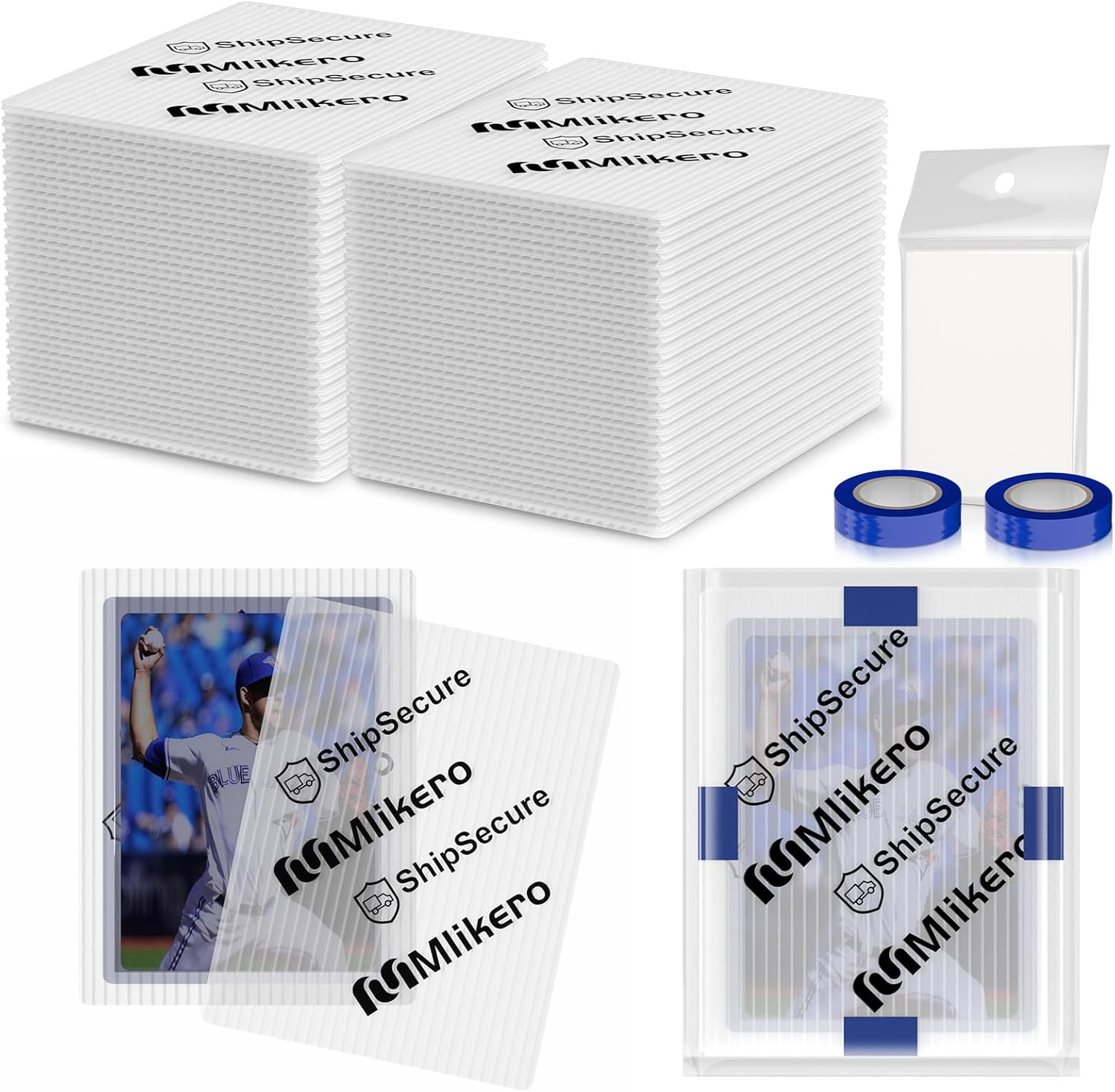 120 Pack Trading Card Shipping Protectors, 3.5” X 4.5” Plastic Card Protector