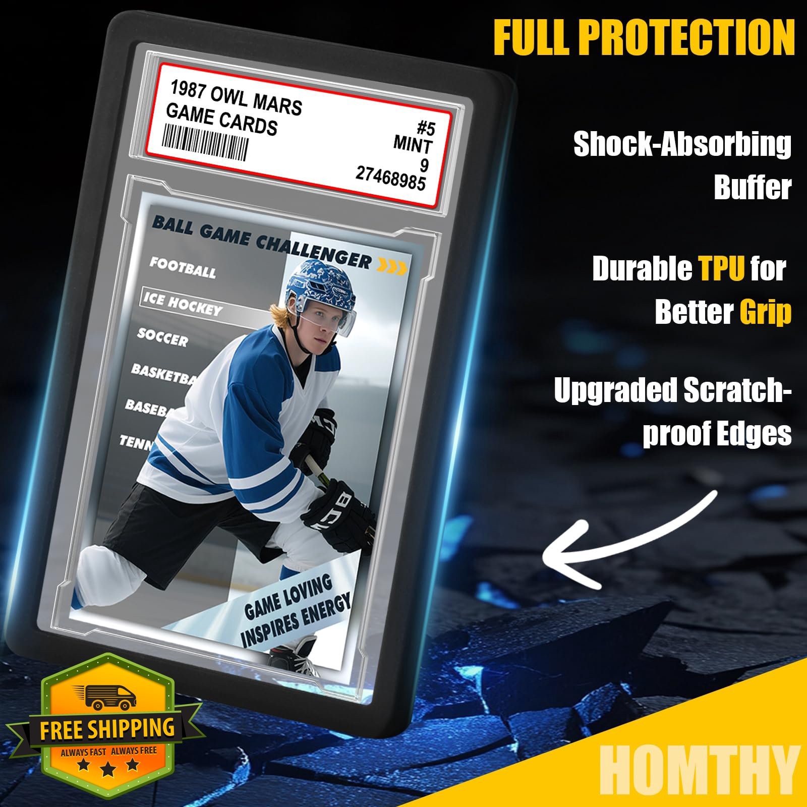 Homthy 12 Pcs Black Graded Card Slabs