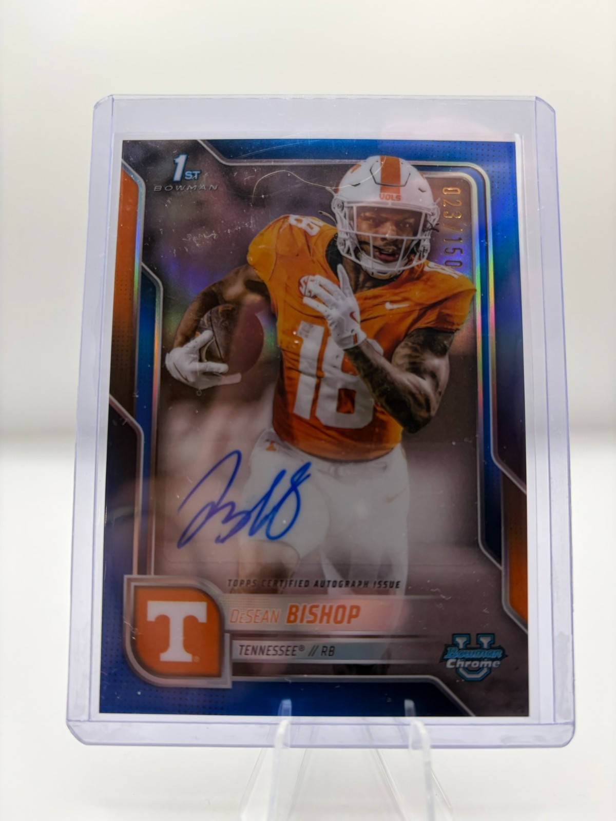 DeSean Bishop 2025 Bowman Chrome University Blue Refractor /150