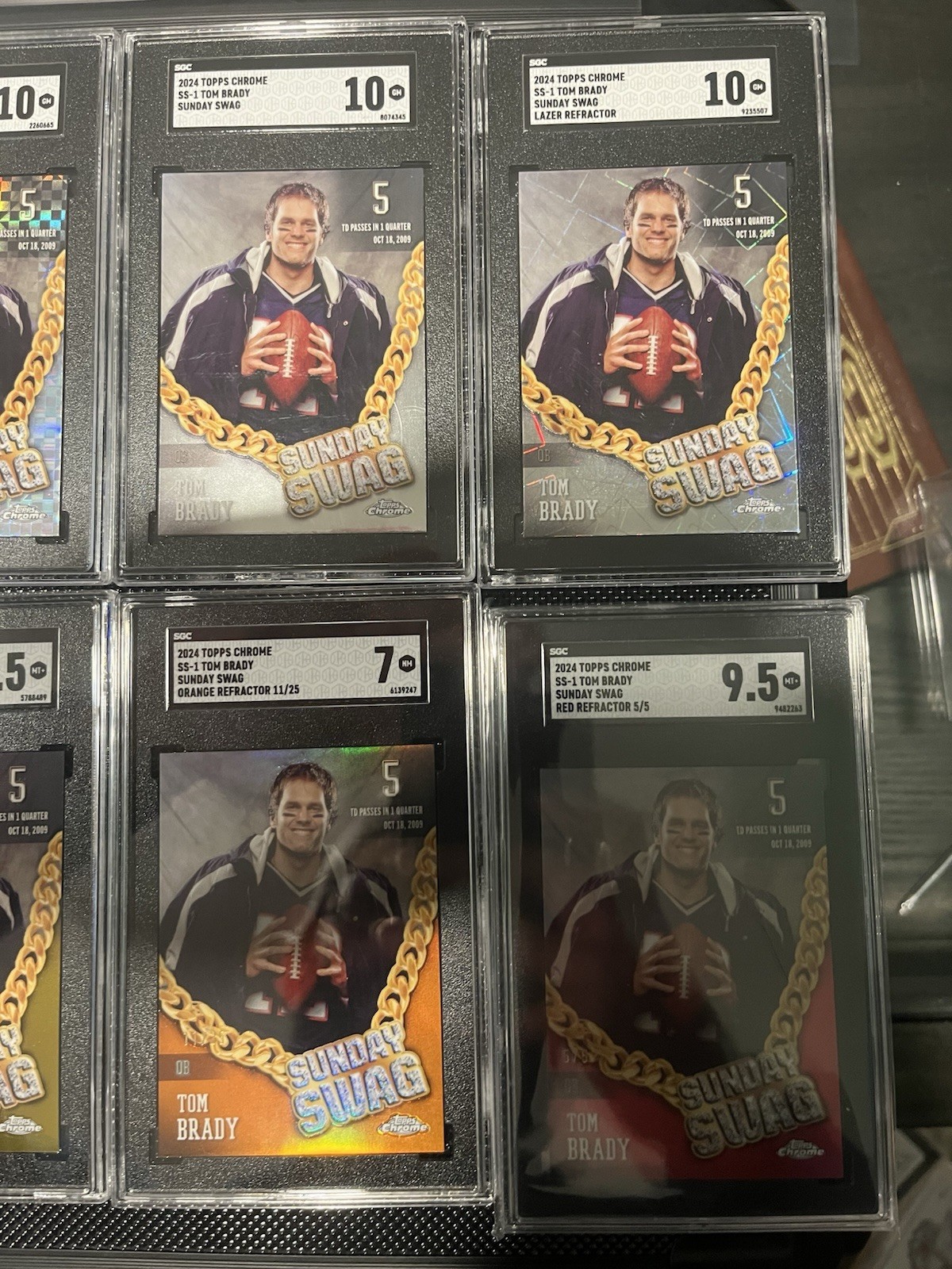 2024 Topps Chrome Tom Brady SS-1 Rainbow Sunday Swag Lot Sgc 10 /5 /25 /50 /75