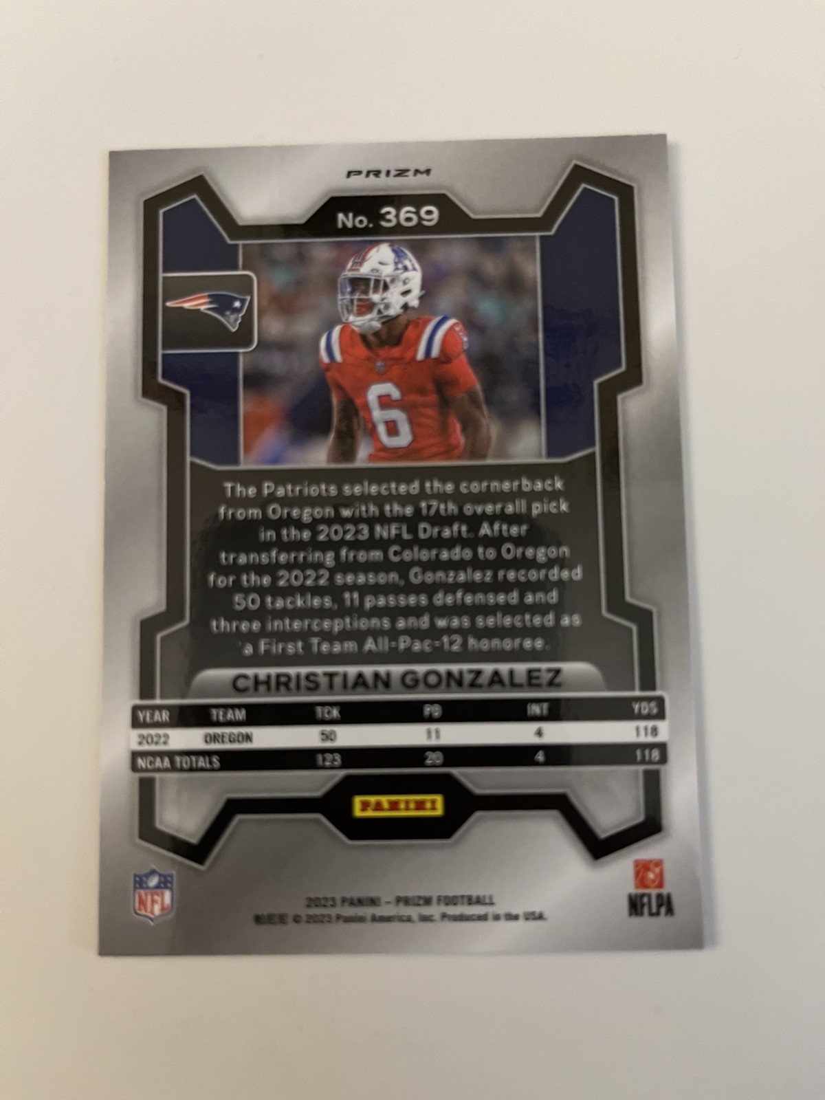 2023 Panini Prizm #369 Christian Gonzalez Silver