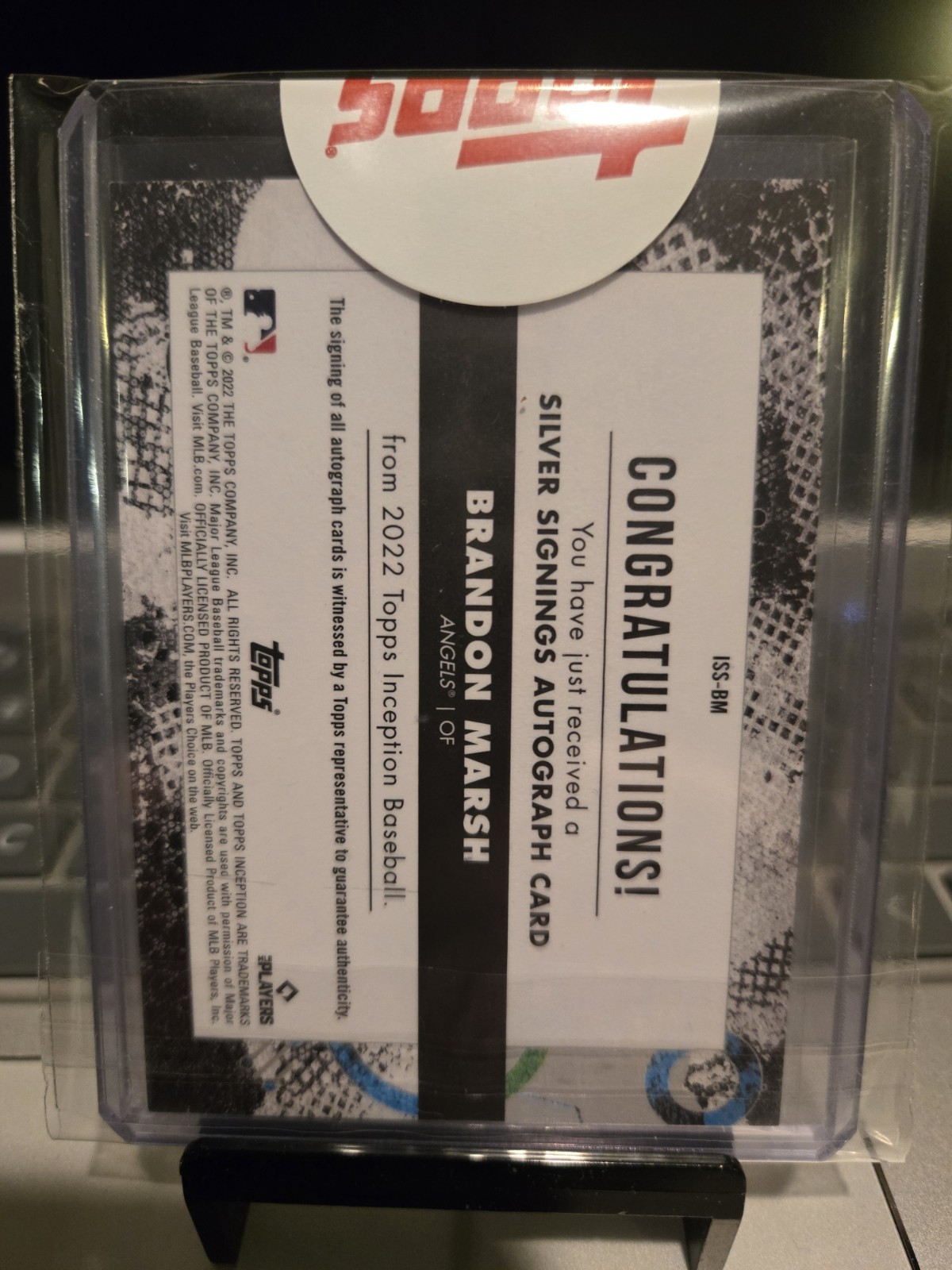 2022 Topps Inception – Brandon Marsh RC Silver Signing Auto #26/99 -Topps Sealed