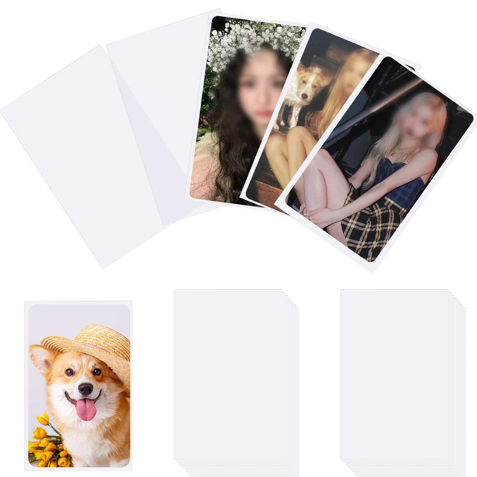 100 Pcs photocard Sleeves, 57x88mm Ultra Clear and Thick Sleeves Idol Photo C…