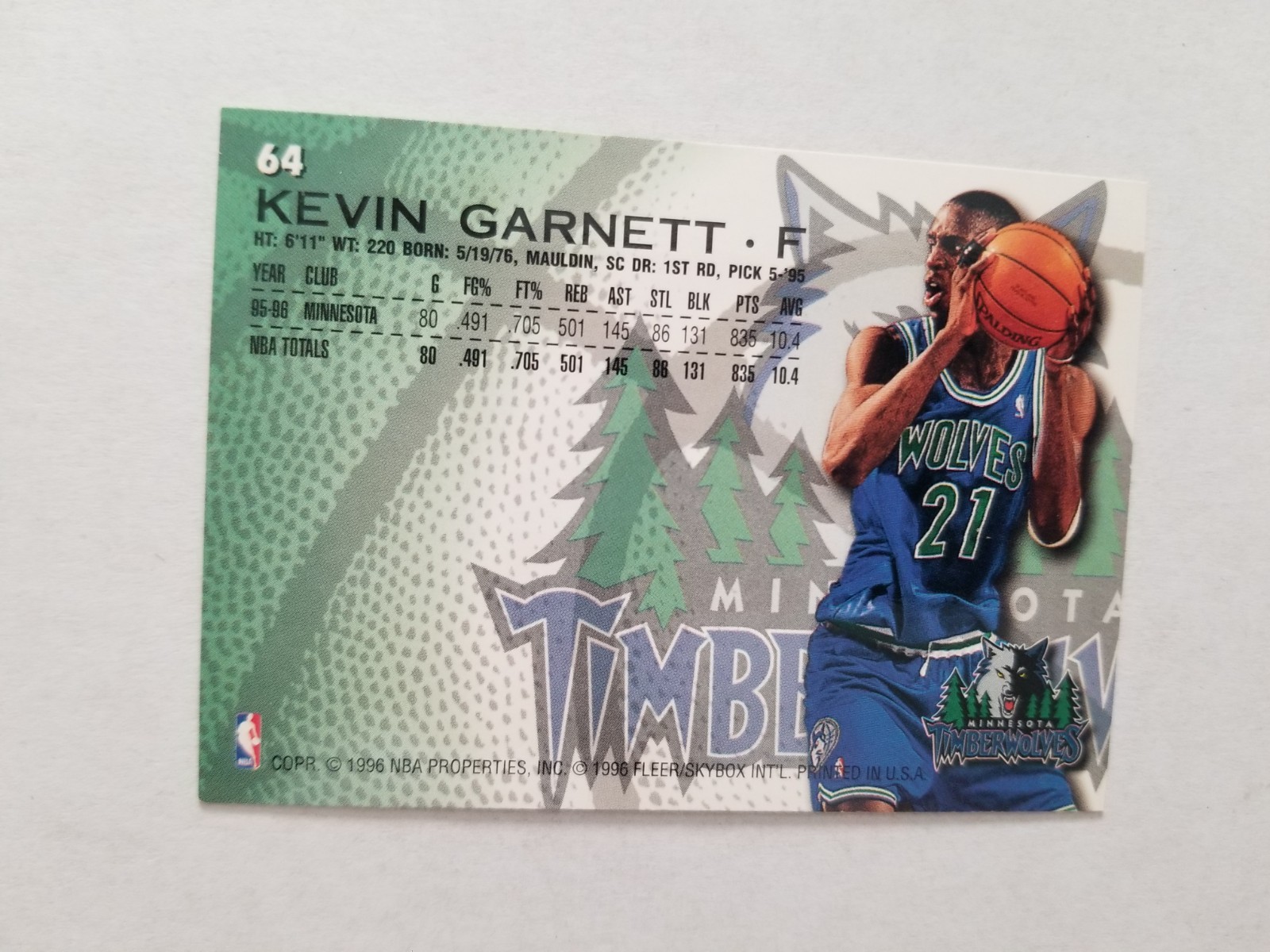 1996-97 Fleer #64 Kevin Garnett