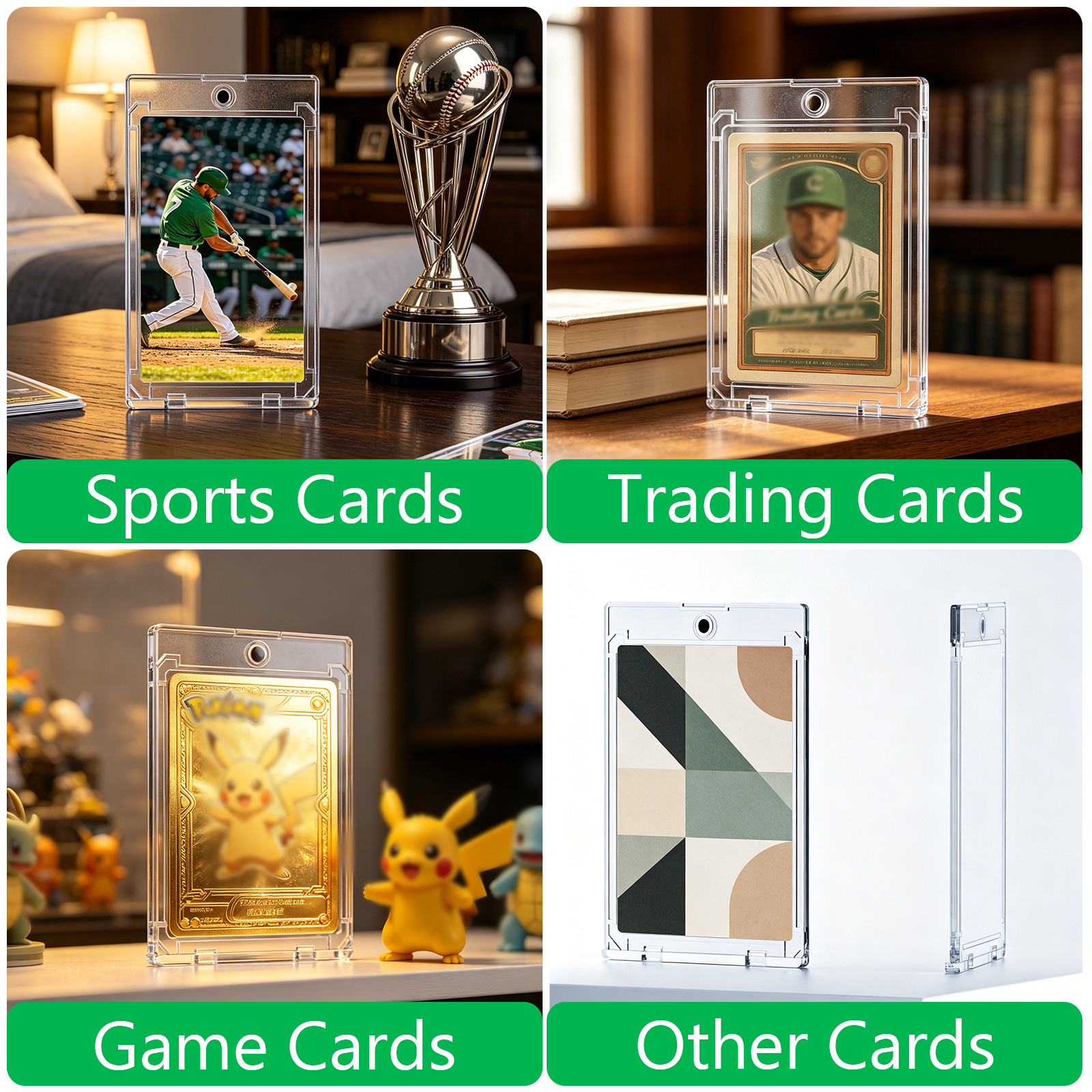 25 Pack Magnetic Trading Sports Card Holders 35pt One-Touch Hard UV Protection