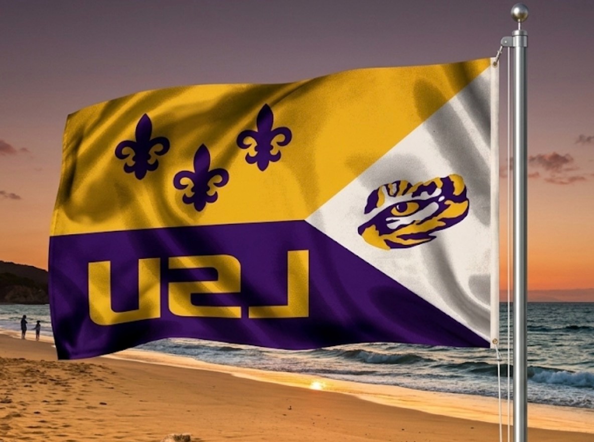 LSU Tigers Louisianna 3×5 Foot FLAG/Banner Basketball/Football 3 style FREE Ship