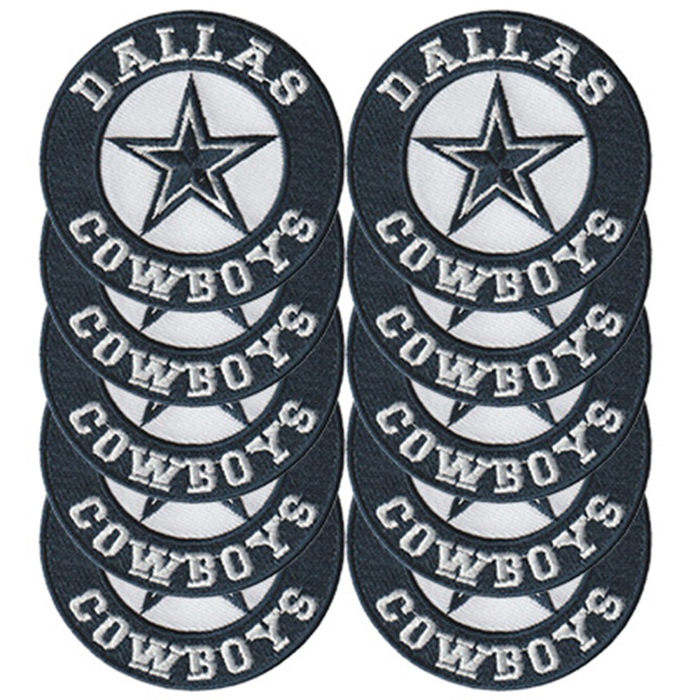 10 pcs Dallas Cowboys Football Logo Size 2.8 in x 2.8 in Sew Iron On Patches