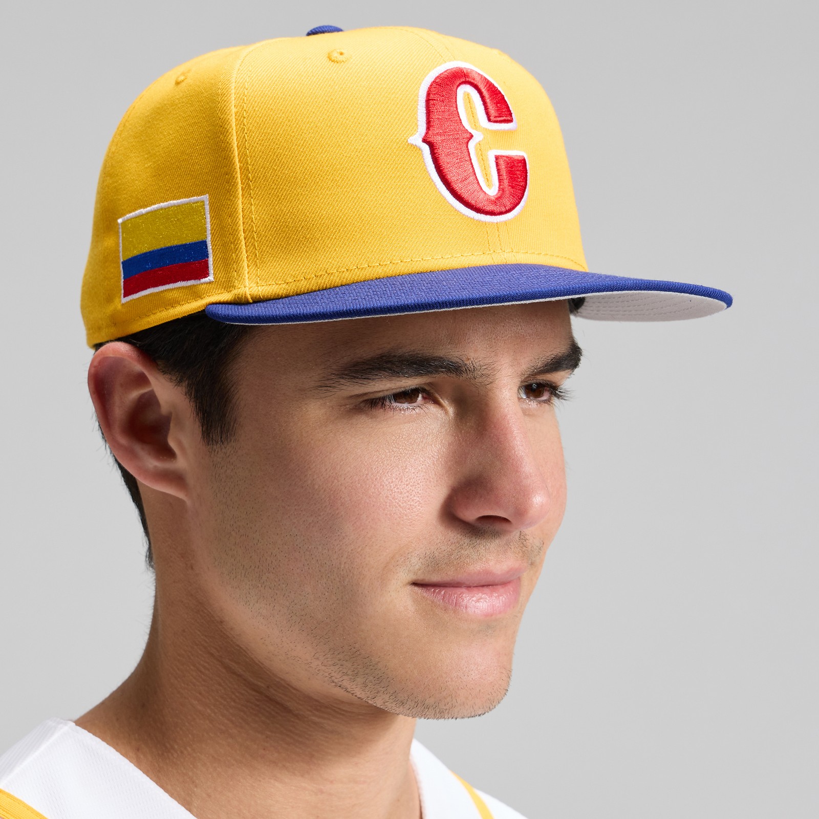 Men’s New Era Yellow/Blue Colombia Baseball 2026 World Baseball Classic 59FIFTY