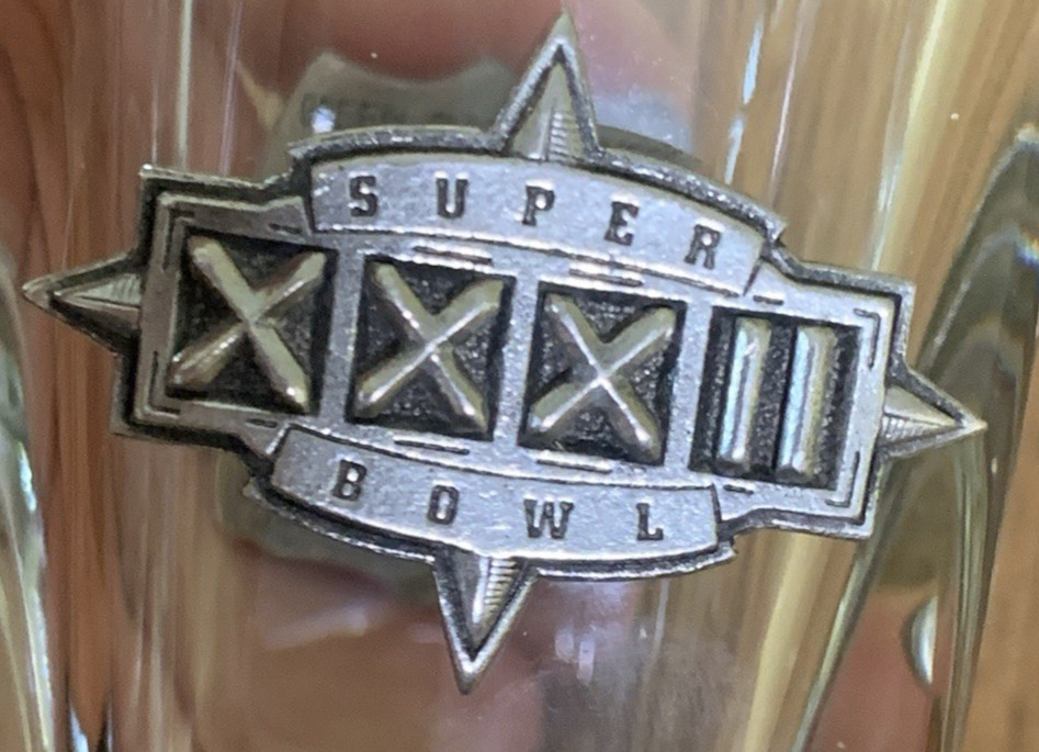 Green Bay Packers vs. Denver Broncos Super Bowl XXXII Clear Shot Glass w/Metal