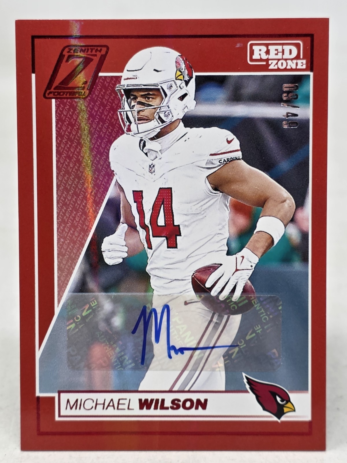 2024 Zenith Red Zone Autographs Red Color Match 2 Michael Wilson Auto 09/49