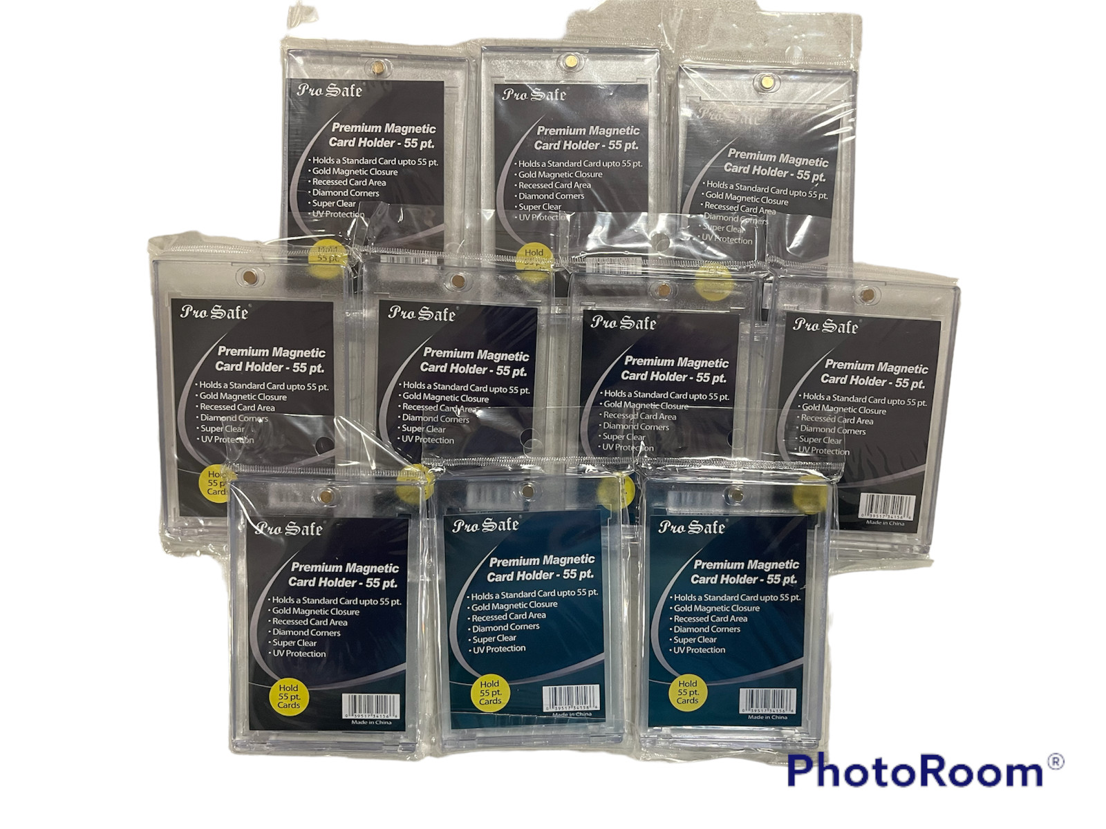 Lot of 10 Pro Safe One Touch 55pt Magnetic Card Holder w/ Penny Sleeve UV 34139
