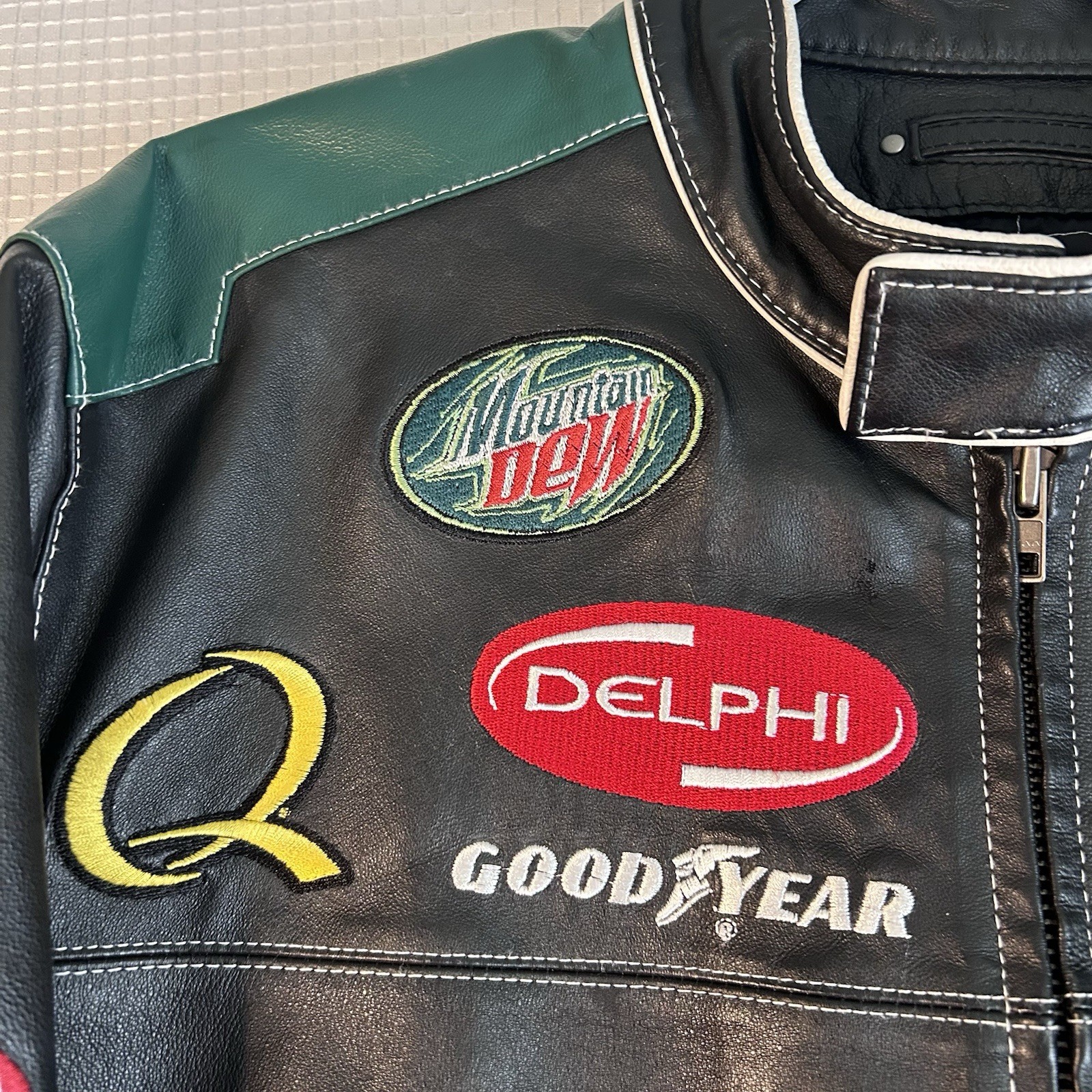 Wilsons Leather NASCAR Dale Earnhardt Jr. #88 Jacket Black/Green-Medium
