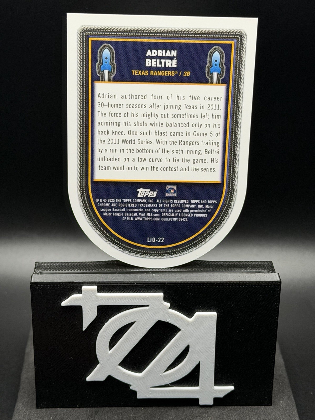 2025 Topps Chrome Cosmic – Adrian Beltre ‘Launched In To Orbit’ Lunar /10
