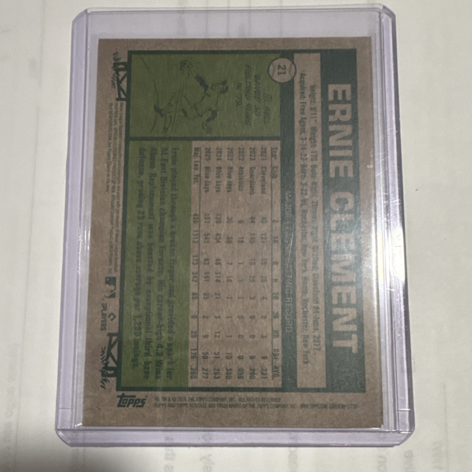 2024 Topps Heritage Base Set Ernie Clement #21 Toronto Blue Jays