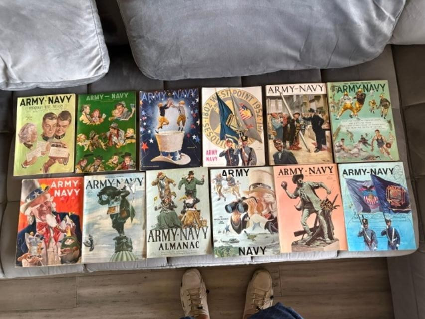 Vtg 1950’s/60’s/70’s-era ARMY vs. NAVY College NCAA Game Program Lot (12)