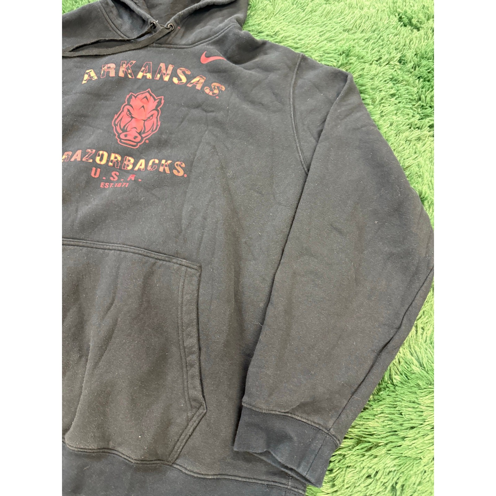 University of Arkansas NIKE Black XXL Pullover Sweatshirt Hoodie NCAA