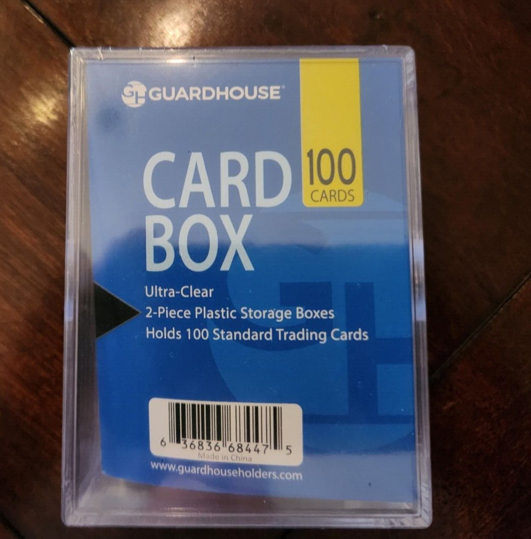 1 Box holds 100 Card Guardhouse Slider Stackable Plastic Trading Storage Case