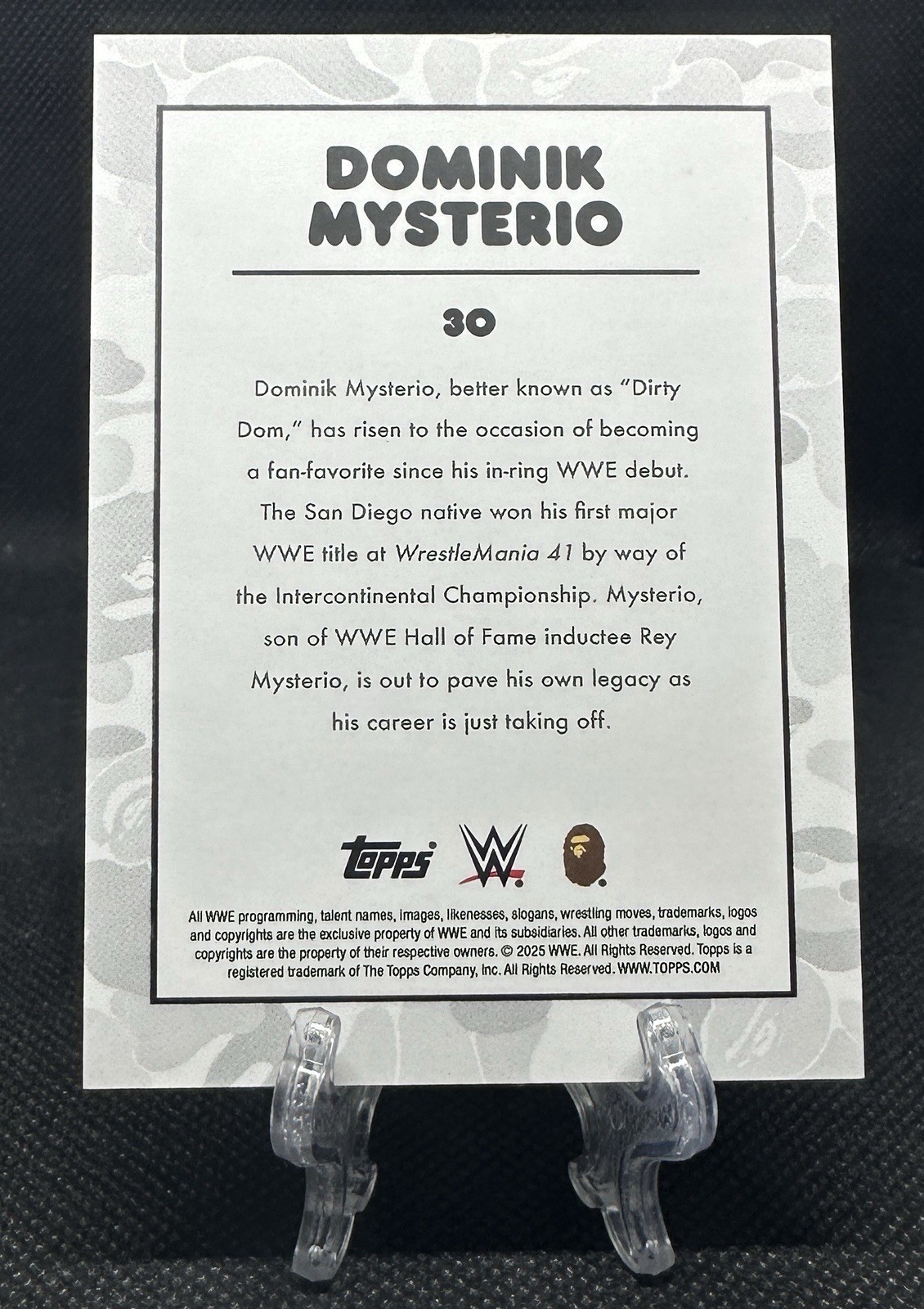 2025 Topps WWE X Bape Dominik Mysterio Camo #30