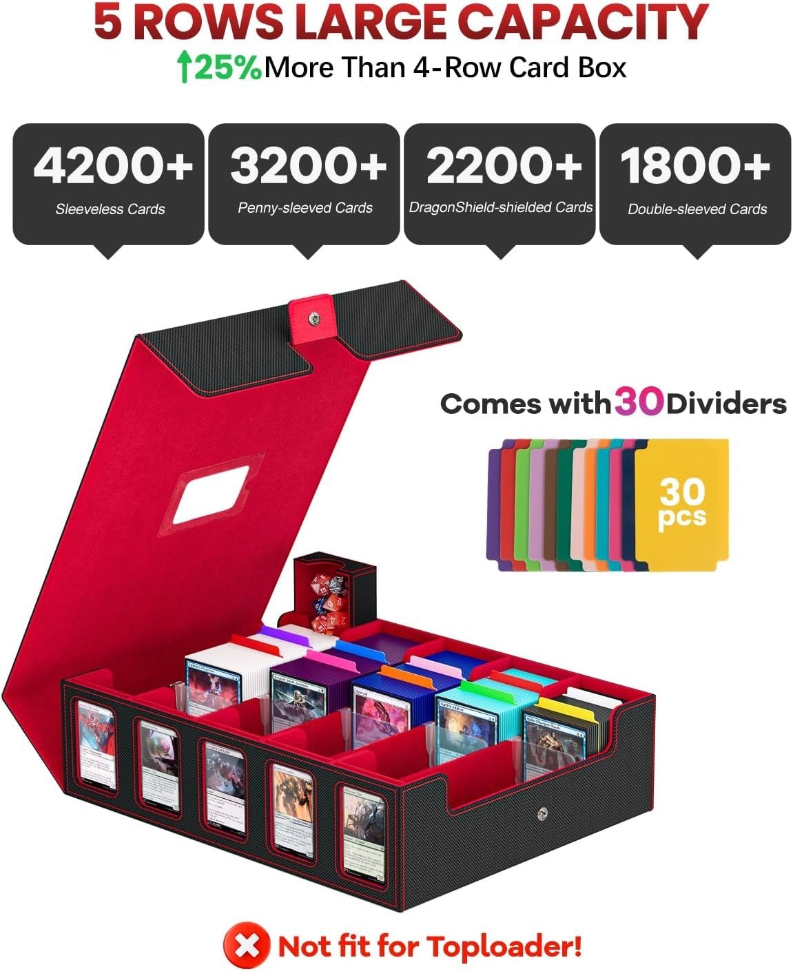 Large Capacity Card Storage Box for Trading Games`