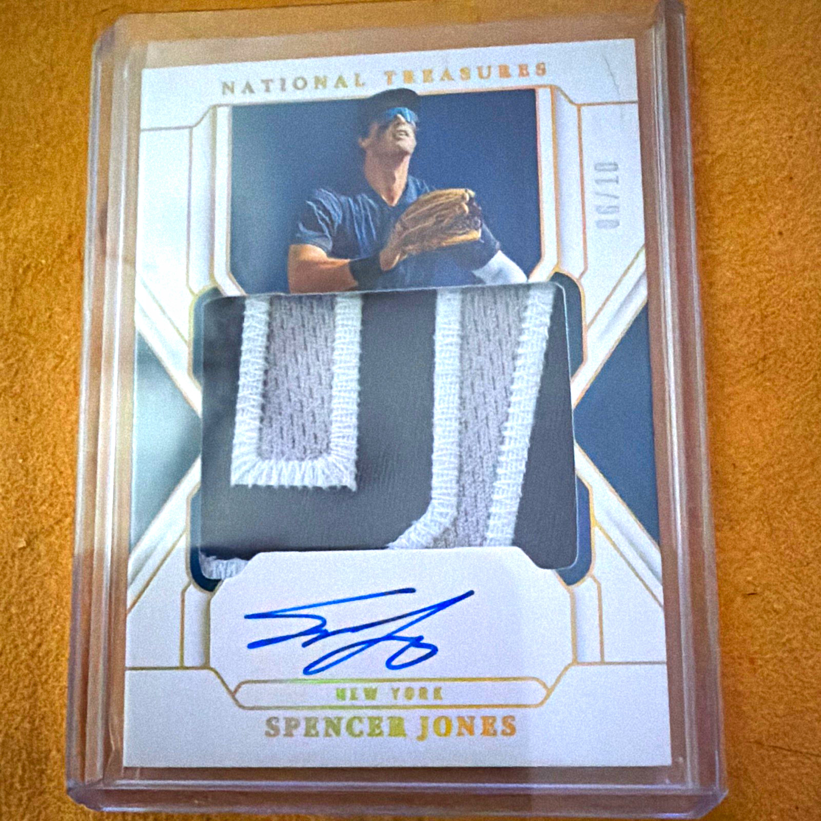 Panini 2025 National Treasures Spencer Jones Yankees Patch Auto TMS-SJ /10 06/10