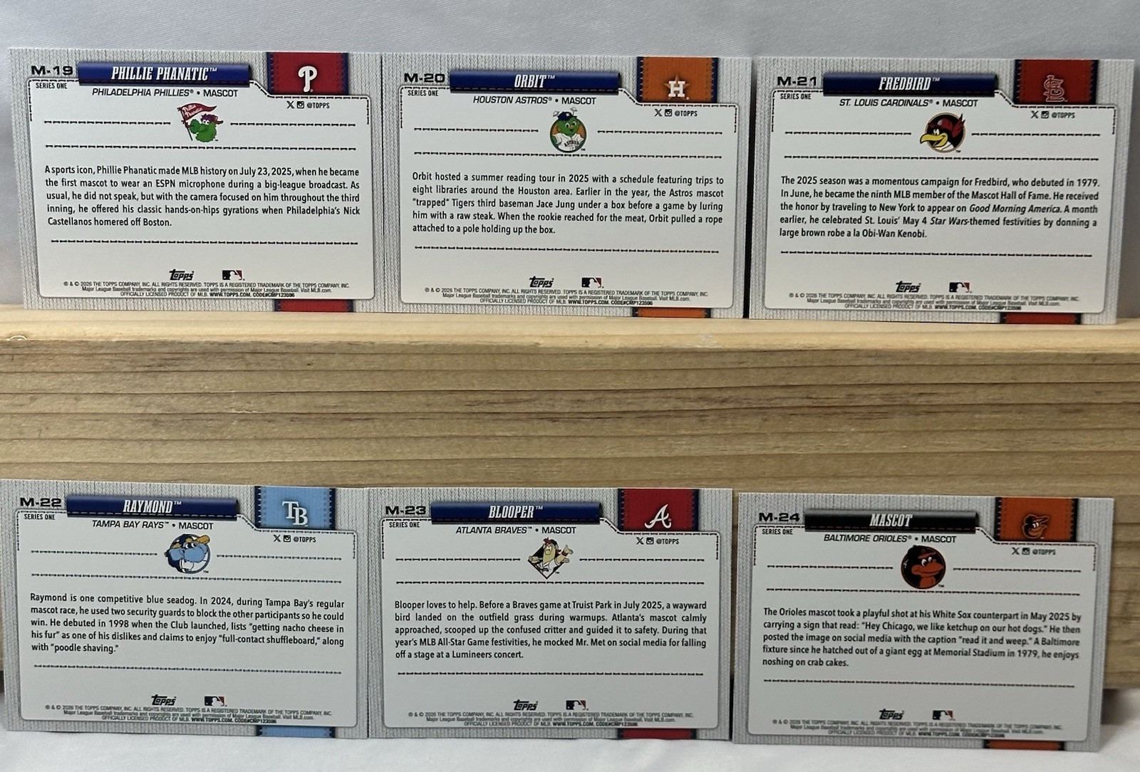 2026 Topps Series 1 Baseball Celebration Mascots Complete Set M-1 to M-30