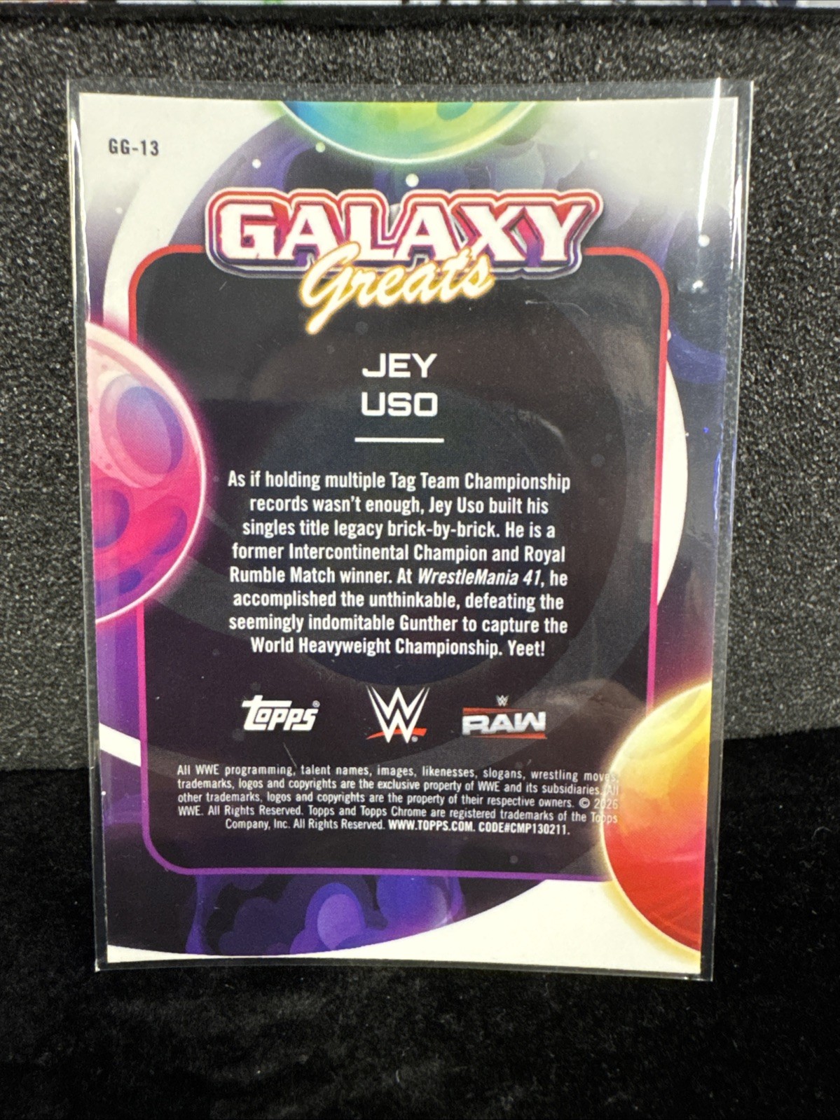 2026 WWE Topps Cosmic – Jey Uso – Galaxy Greats – GG-13