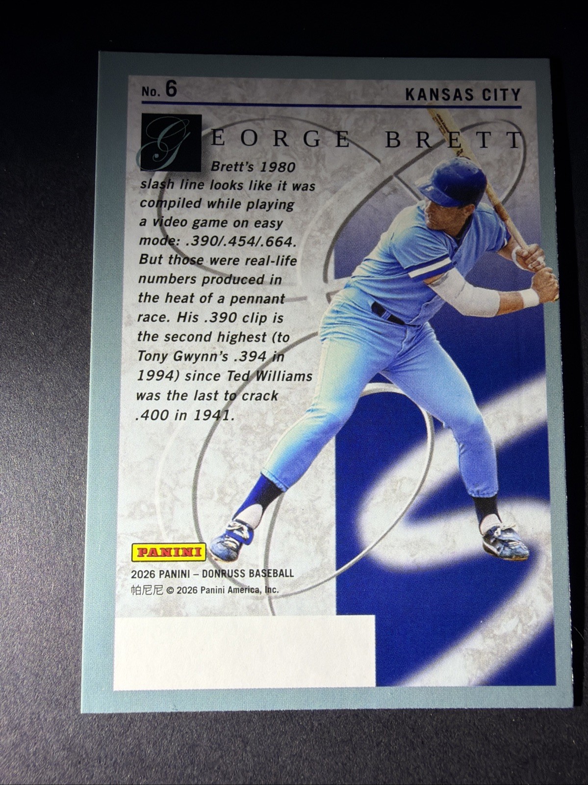 2026 Panini Donruss Foil Silver Elite Series George Brett Royals HOF Legend