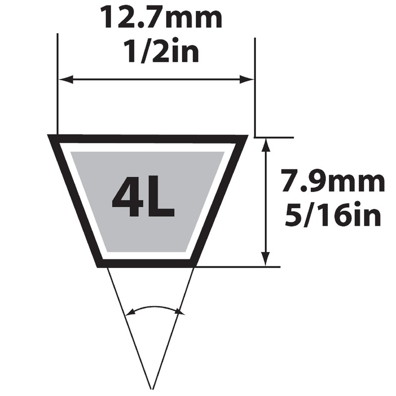 Mitsuboshi 4L670A Black V-Belt 67 L x 0.5 W in. for Fractional Horsepower Motors