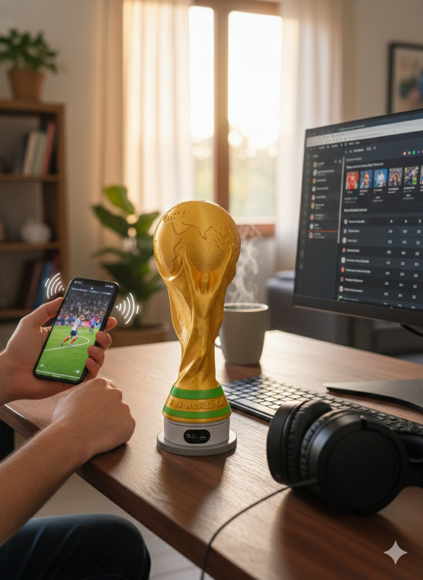 Life-Size FIFA World Cup Trophy Replica – 1:1 Scale Gold Edition – 14.5″ Full Si