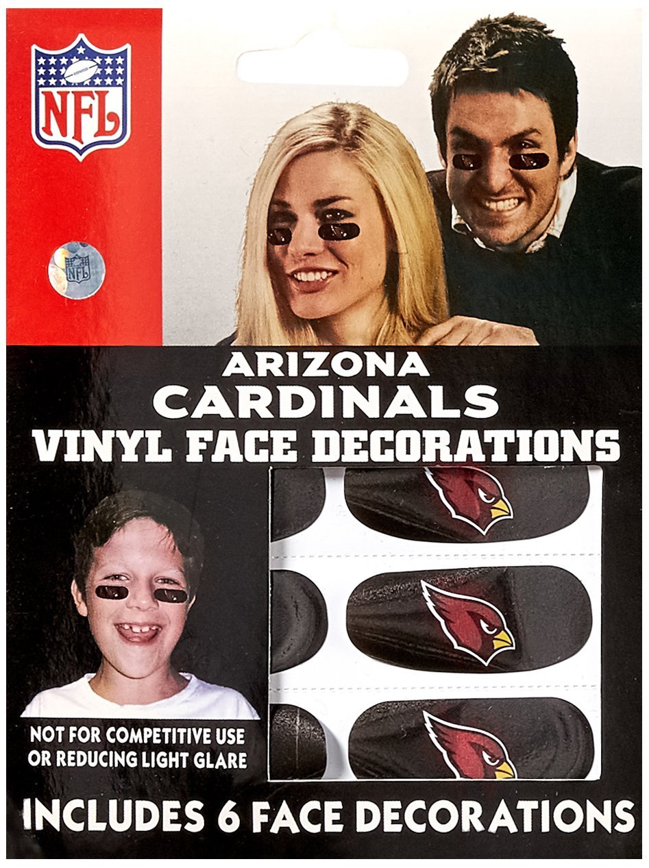 Arizona Cardinals NFL Eye Black Strips – 6 Vinyl Face Decorations