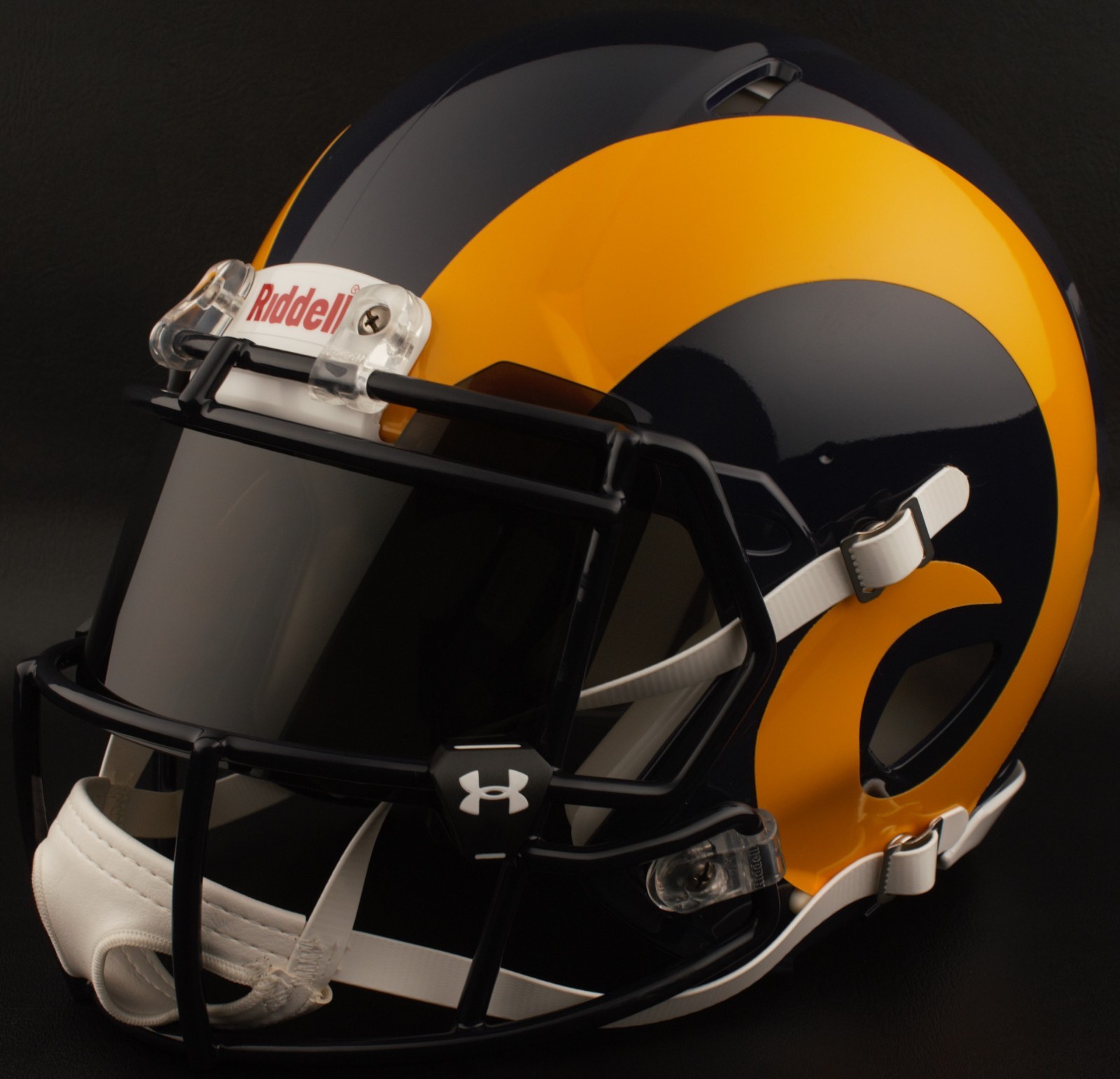 LOS ANGELES RAMS NFL Football Helmet with BLACK-TINT Visor / Eye Shield