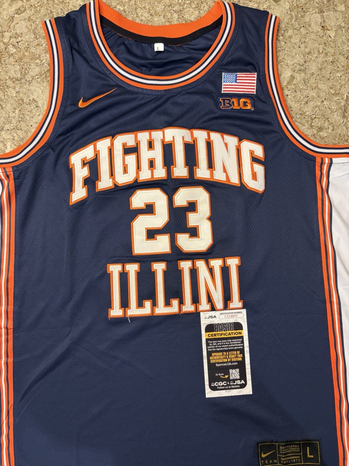 Keaton Wagler Signed Jersey JSA CERT Illinois LA Clippers Autographed