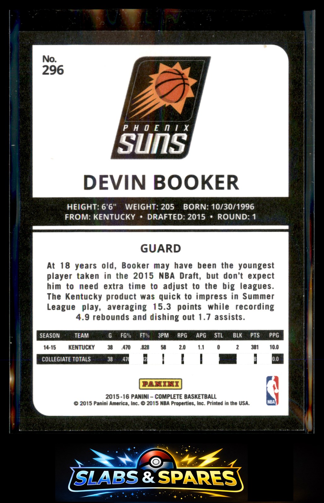 2015-16 Panini Complete #296 Devin Booker Silver