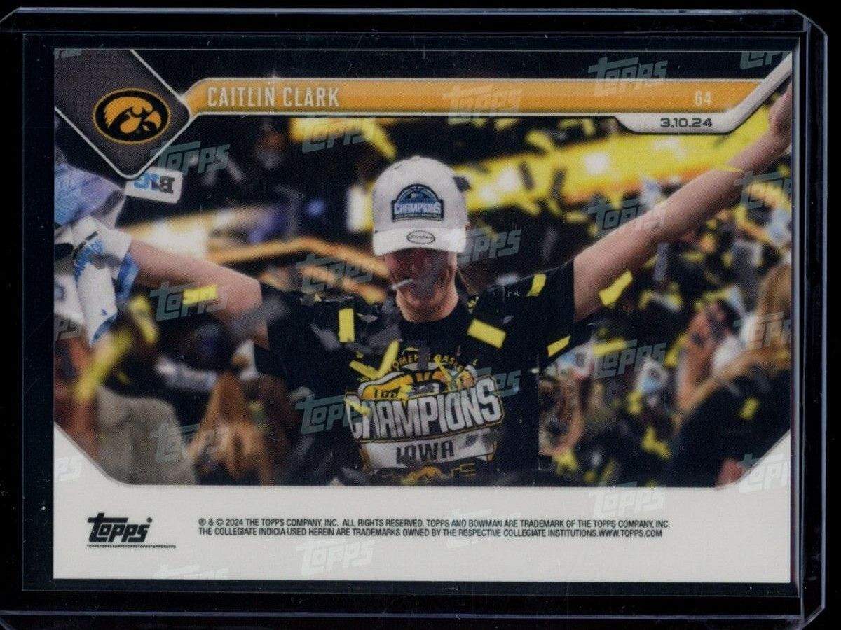 2023-24 Bowman U Now #64 Caitlin Clark 3rd Straight Big 10 Base Card (Quantity)