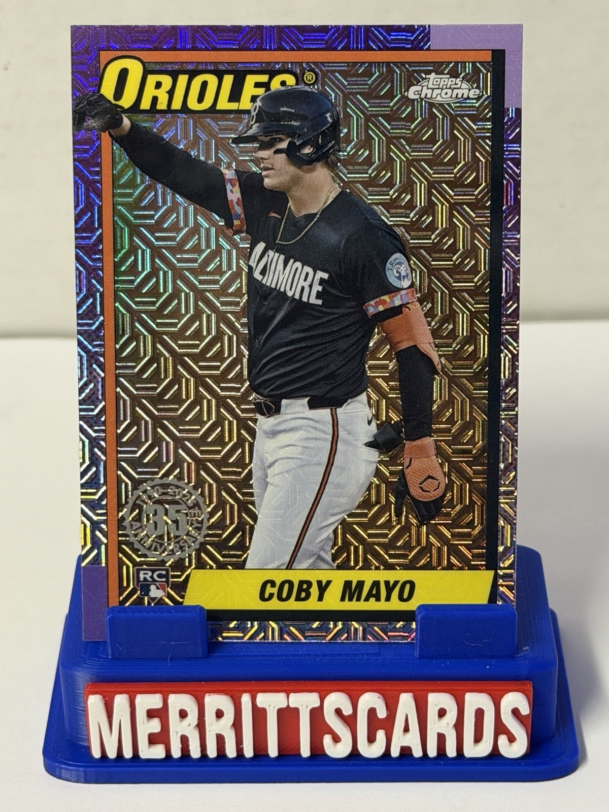 Coby Mayo (RC) #T90C-21 Topps Chrome 2025 – Silver Pack Mojo Refactor