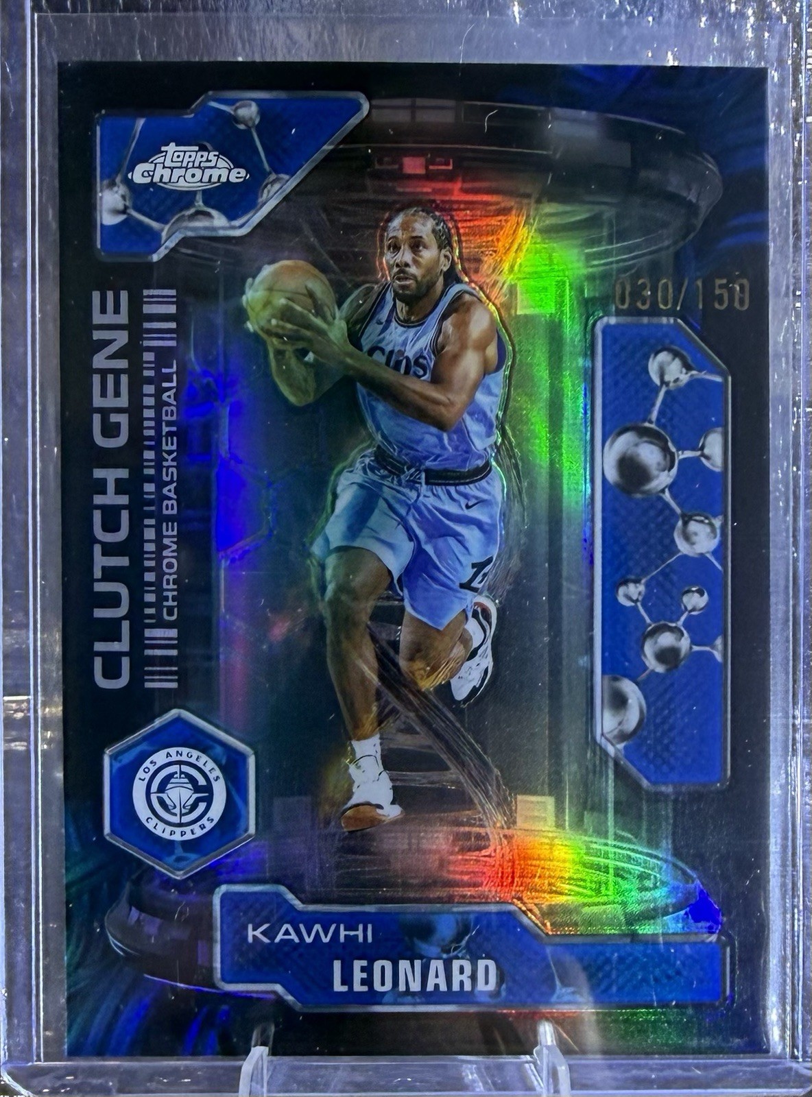 2025-26 Topps Chrome – Clutch Gene Kawhi Leonard #CG-1 Blue Refractor /150